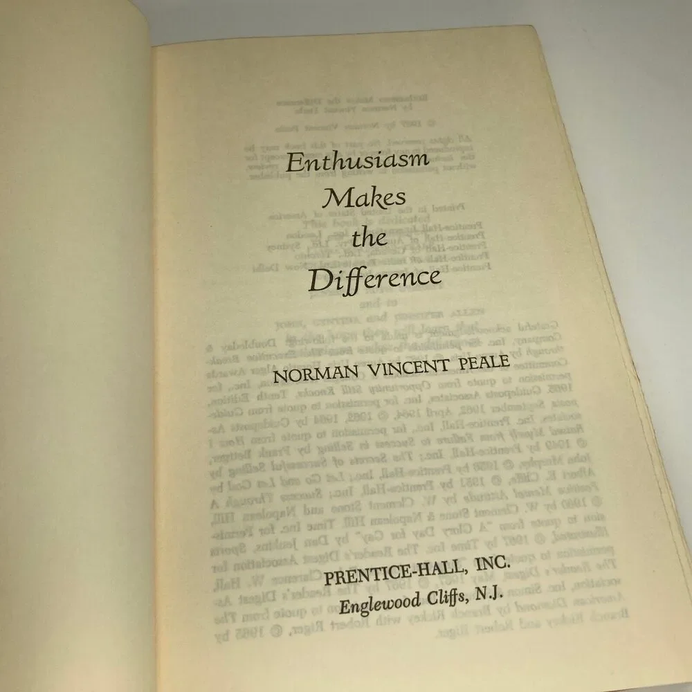 Enthusiasm Makes the Difference, Norman Vincent Peale Vintage 1967 HC Hard Cover